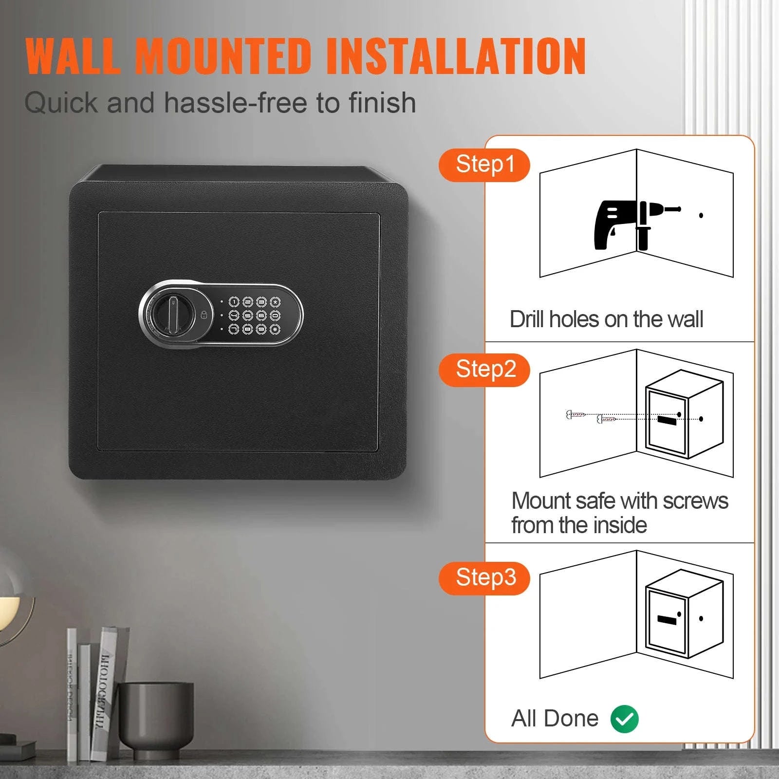 1.2 Cubic Feet Electronic Safe Box with Digital Access and Override Keys-1.2 Cubbic Fit / Poland