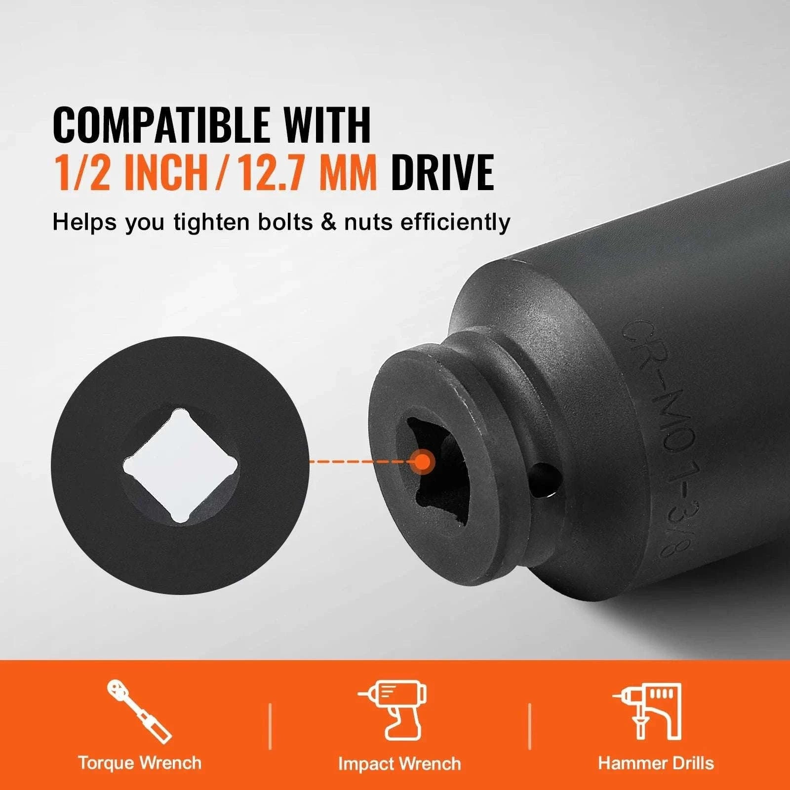 1/2" Drive Axle Nut Impact Socket Set 8-Piece Metric 12-Point-12Point 8Piece / spain