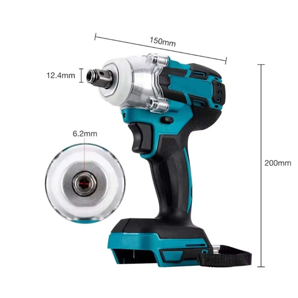 1/2 Inch 520Nm Brushless Cordless Impact Wrench with Toolbox Set-2 Batteries Set / Germany