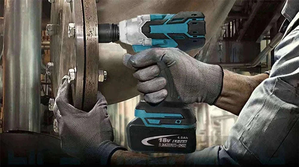 1/2 Inch 520Nm Brushless Cordless Impact Wrench with Toolbox Set-2 Batteries Set / Germany