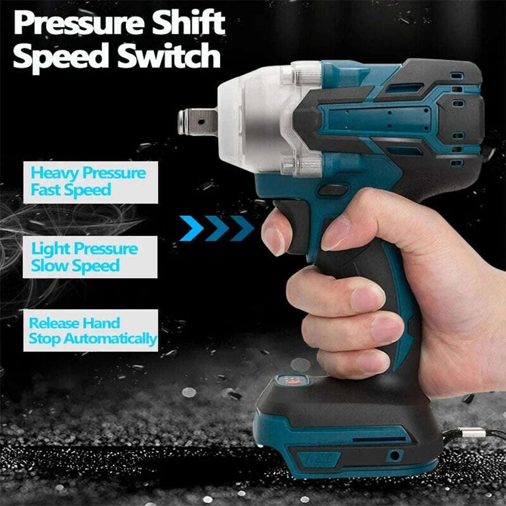 1/2 Inch 520Nm Brushless Cordless Impact Wrench with Toolbox Set-2 Batteries Set / Germany