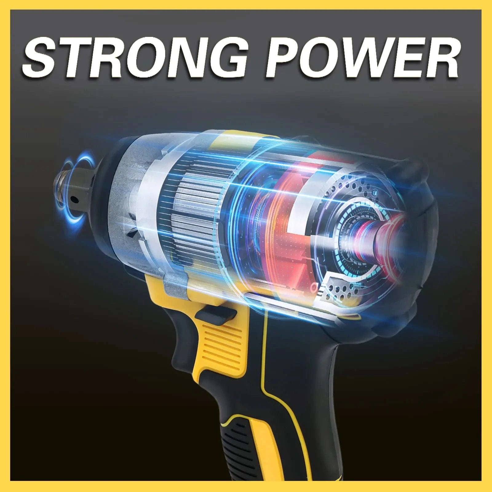 1/2 Inch Cordless Impact Wrench 20V Brushless 280 ft-lbs with 2 Batteries and Charger-United States