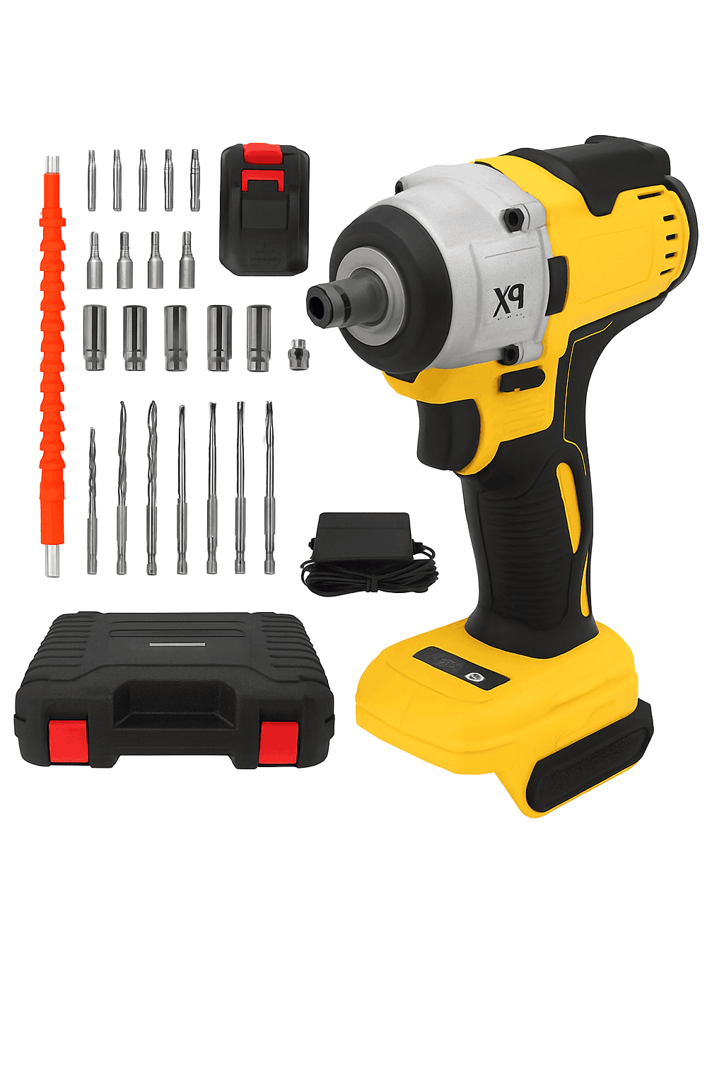 1/2 Inch Cordless Impact Wrench 20V Brushless 280 ft-lbs with 2 Batteries and Charger-United States