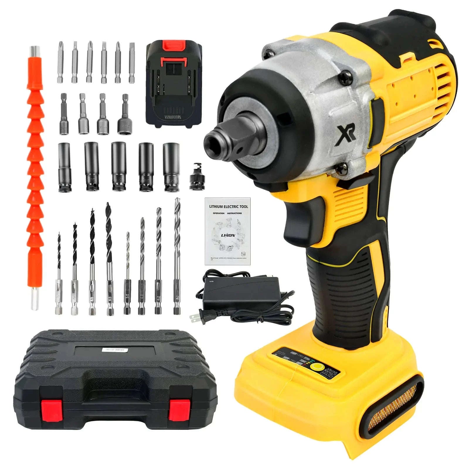 1/2 Inch Cordless Impact Wrench 20V Brushless 280 ft-lbs with 2 Batteries and Charger-United States