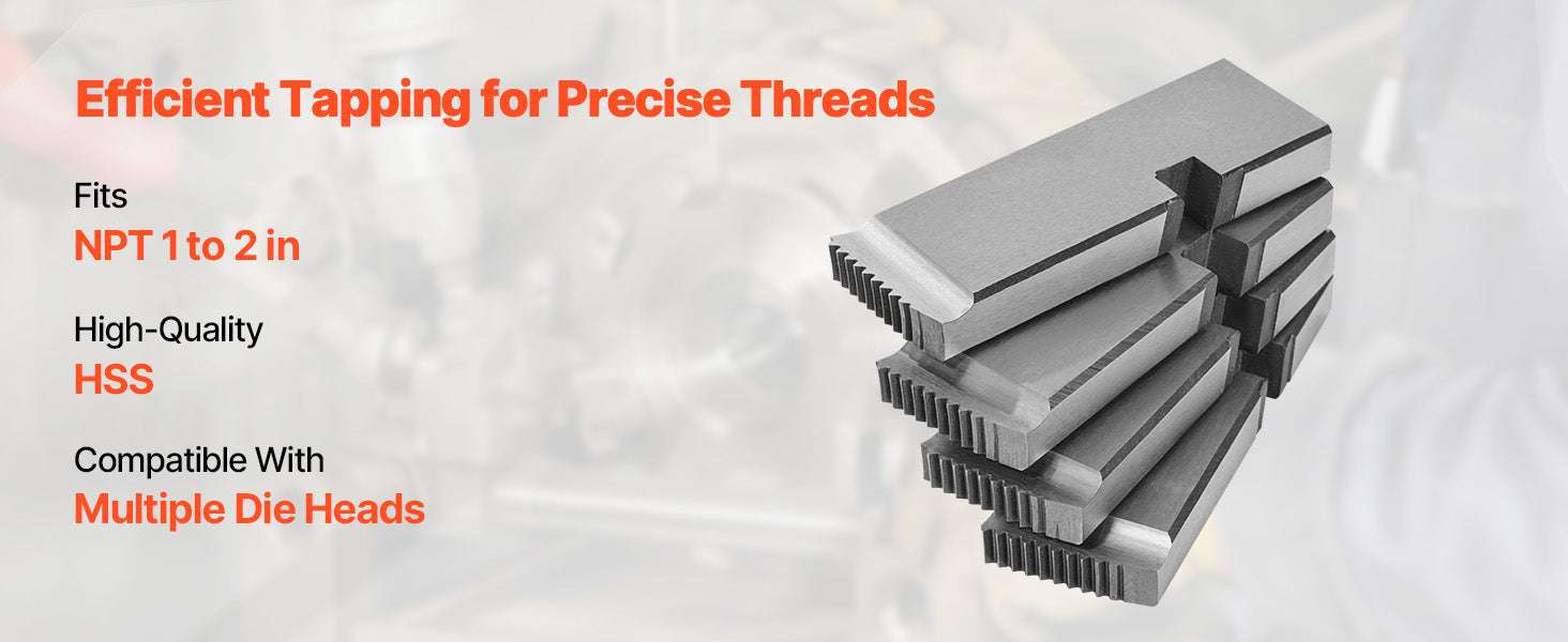 1–2 Inch NPT Pipe Threading Dies Set (4 Pack) HSS Right-Hand-1 - 2 inch / United States