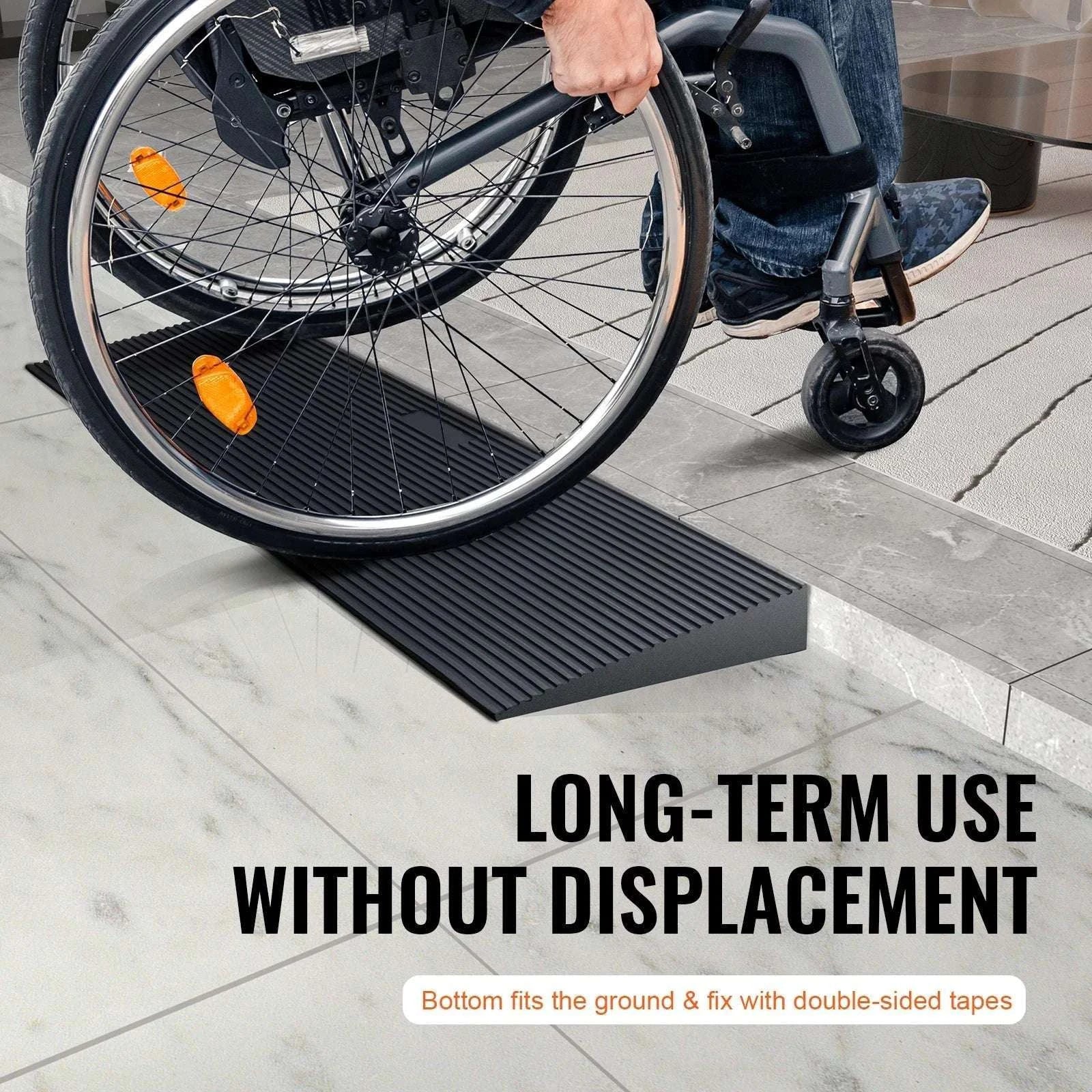 1.2" Threshold Ramp Rubber Wheelchair Ramp Cuttable Heavy Duty-35.4x7.9x1.2in / United States