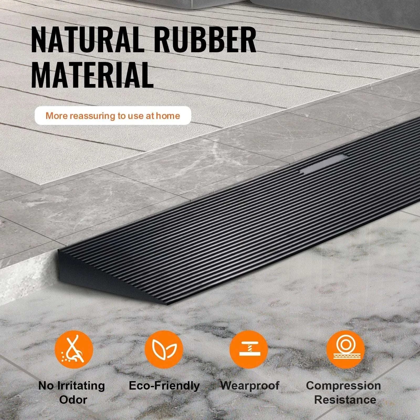 1.2" Threshold Ramp Rubber Wheelchair Ramp Cuttable Heavy Duty-35.4x7.9x1.2in / United States