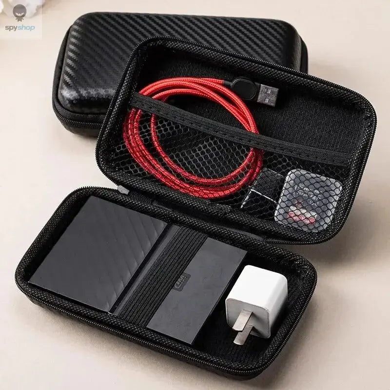 1/2pcs Portable Eva Storage Bag Zipper Pouch Mobile Phone Charger Protection Bag Mobile Hard Disk Bag U Disk Data Cable Storage Spy-shop.com