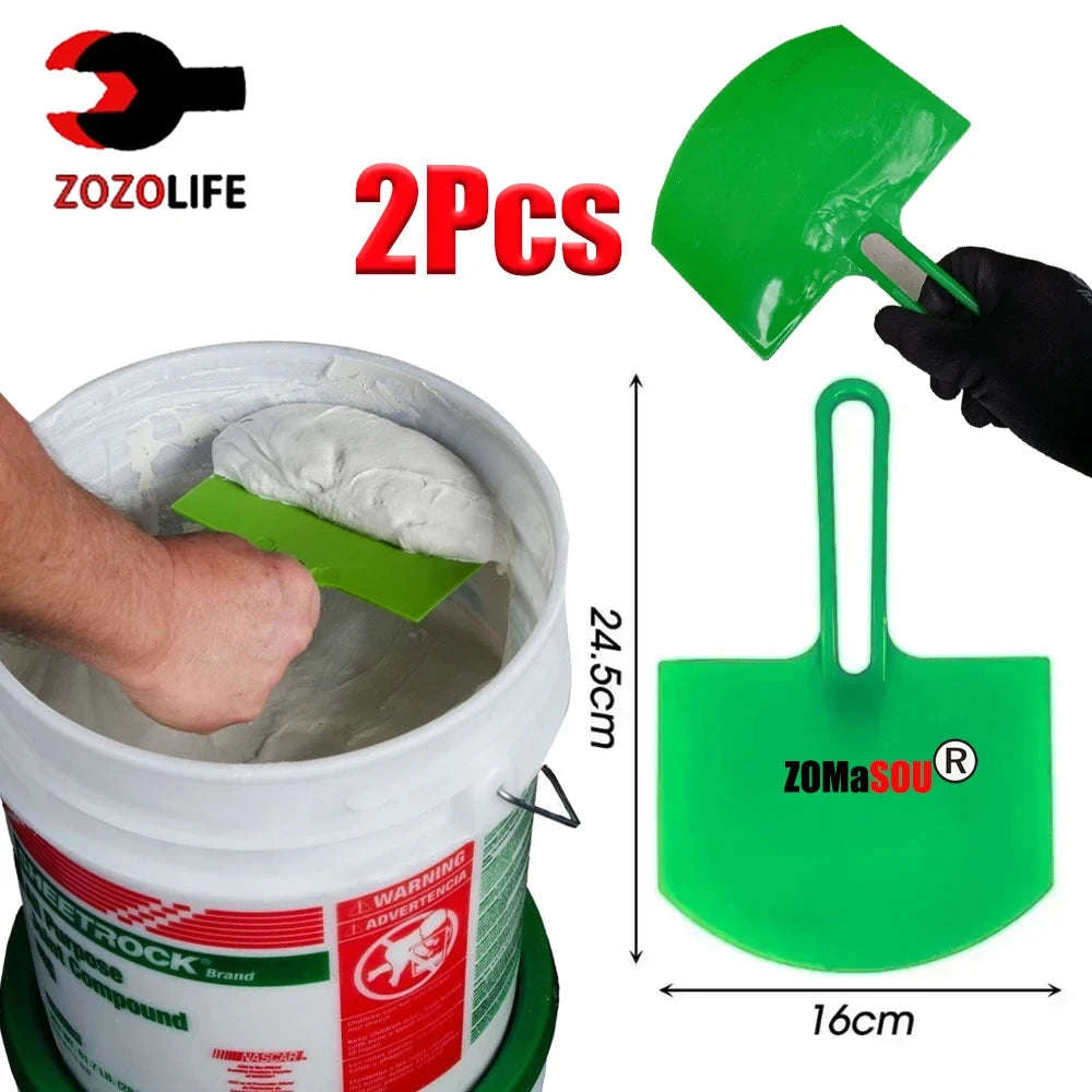 1/2Pcs Curved Bucket Scoop Scraper Spackle Paint Putty Knife Drywall Finishing Plaster Scraping Decals Patch Construction Tools-2PCS