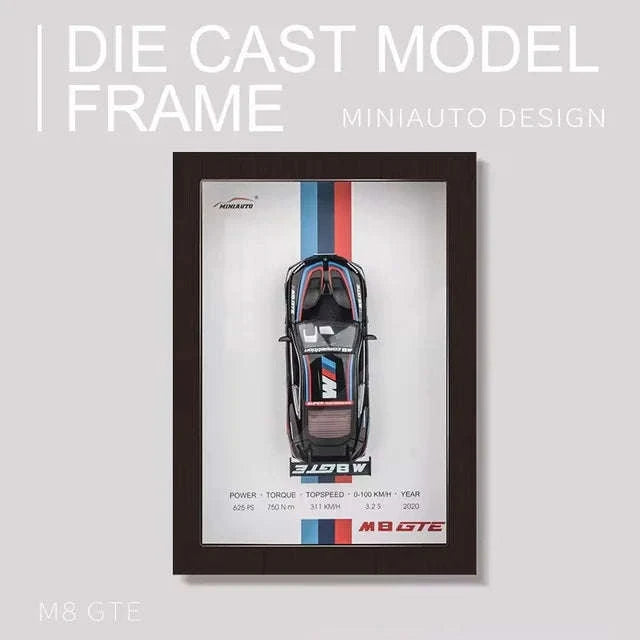 1:32 Diecast Metal Sports Car Frame Wall Decor Model-B1
