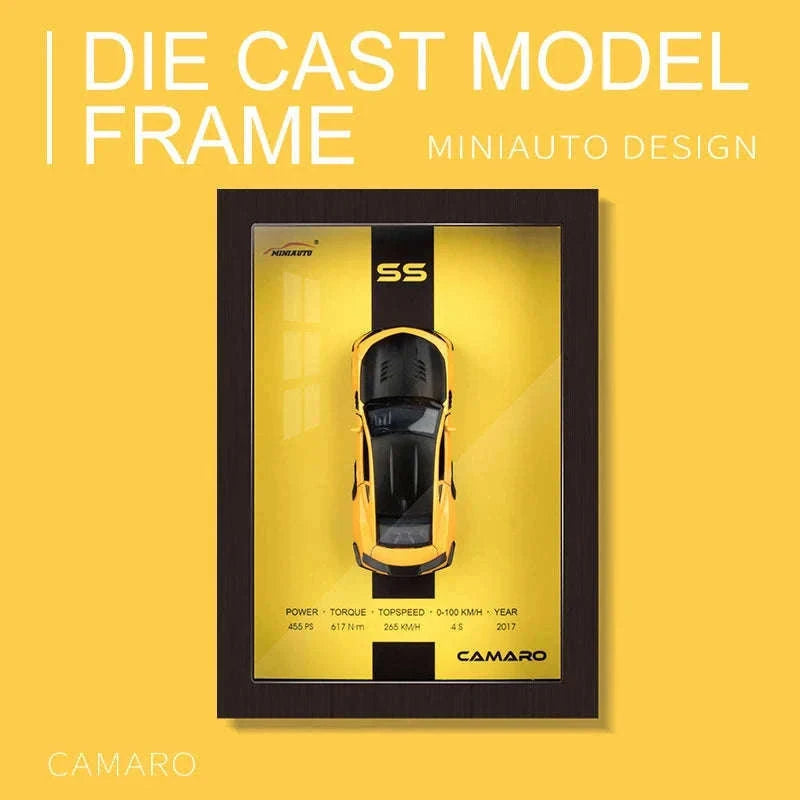 1:32 Diecast Metal Sports Car Frame Wall Decor Model-B1