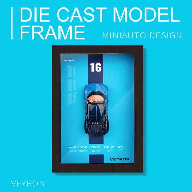 1:32 Diecast Metal Sports Car Frame Wall Decor Model-B1