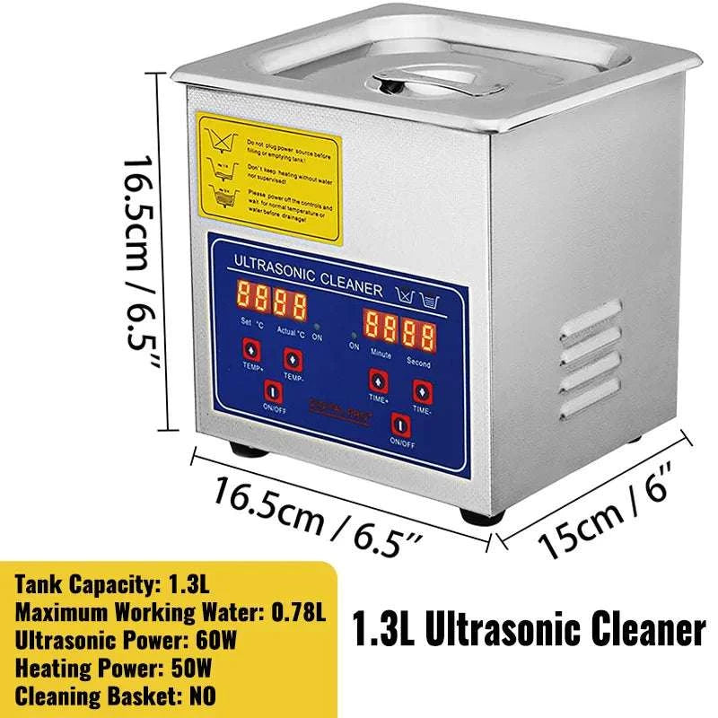 1.3L Ultrasonic Cleaner with Digital Timer for Jewelry & Glasses-1.3L / United States