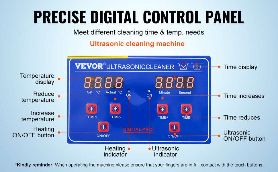 1.3L Ultrasonic Cleaner with Digital Timer for Jewelry & Glasses-1.3L / United States