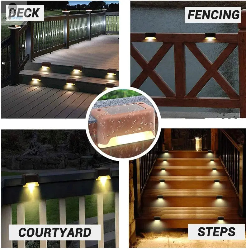 1/4/8/12/pcs Solar LED Lights Outdoor Garden Light Deck Lamp Solar Stairs Light Waterproof Solar Step Lamp Patio Garden Decor Spy-shop.com