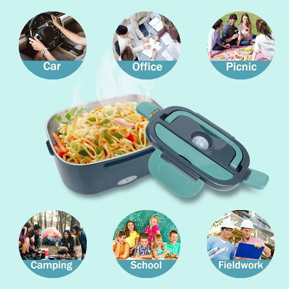 1.5L Electric Lunch Box Food Heater for Car & Home Leak-Proof-US / United States