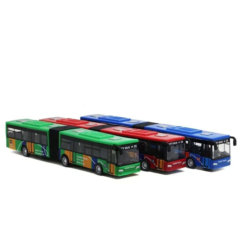 1:64 Alloy City Bus Model Diecast Pull-Back Toy for Kids-green