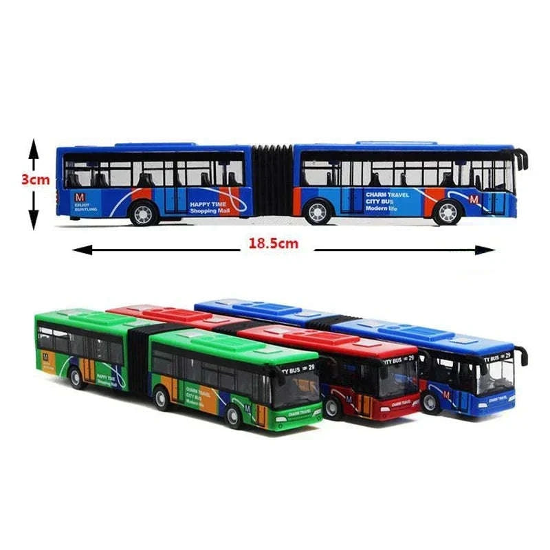 1:64 Alloy City Bus Model Diecast Pull-Back Toy for Kids-green