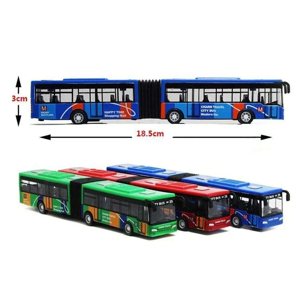 1:64 Alloy City Bus Model Diecast Pull-Back Toy for Kids-green
