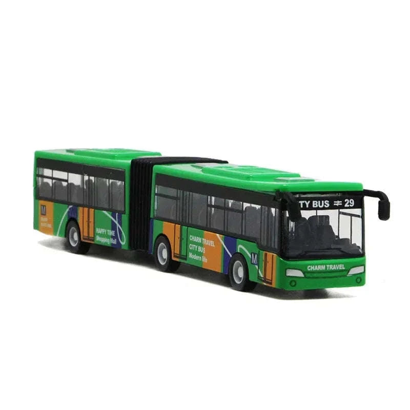 1:64 Alloy City Bus Model Diecast Pull-Back Toy for Kids-green