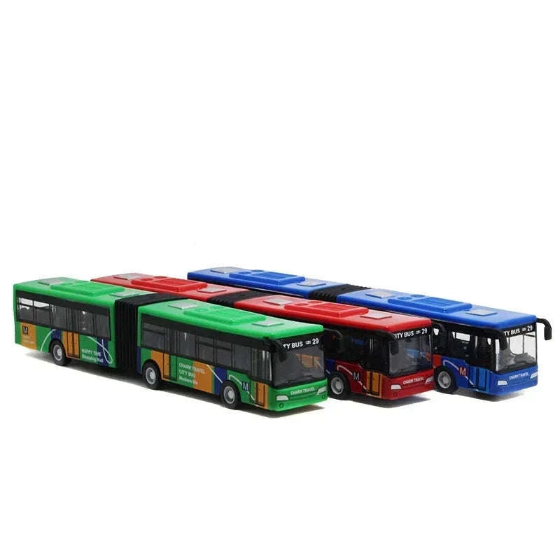 1:64 Alloy City Bus Model Diecast Pull-Back Toy for Kids-green