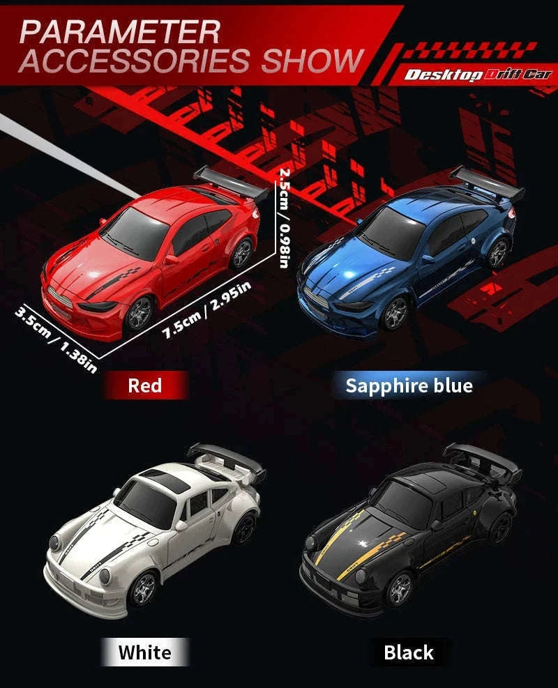 1/64 High Speed Drift RC Car 4WD for Precise Mini Drifts-KF20 Black OB