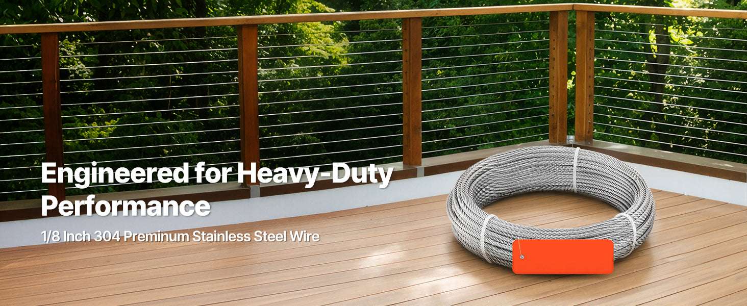 1/8" Stainless Steel Wire Rope Kit 100ft with Cutter 1600lbs-100ft / United States