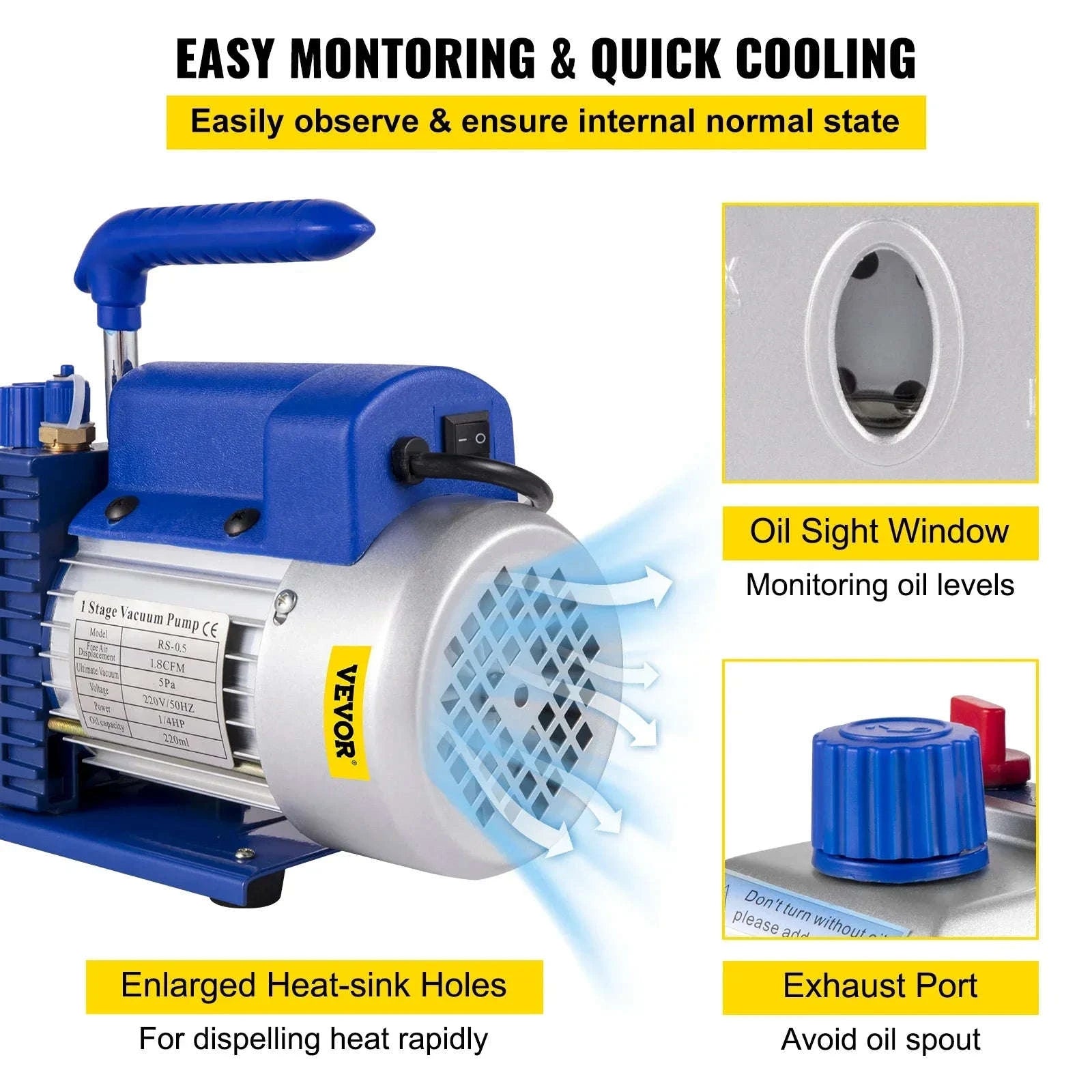 1.8CFM HVAC Vacuum Pump Kit with Manifold Gauge & Hoses-3V / EU / CZECH REPUBLIC