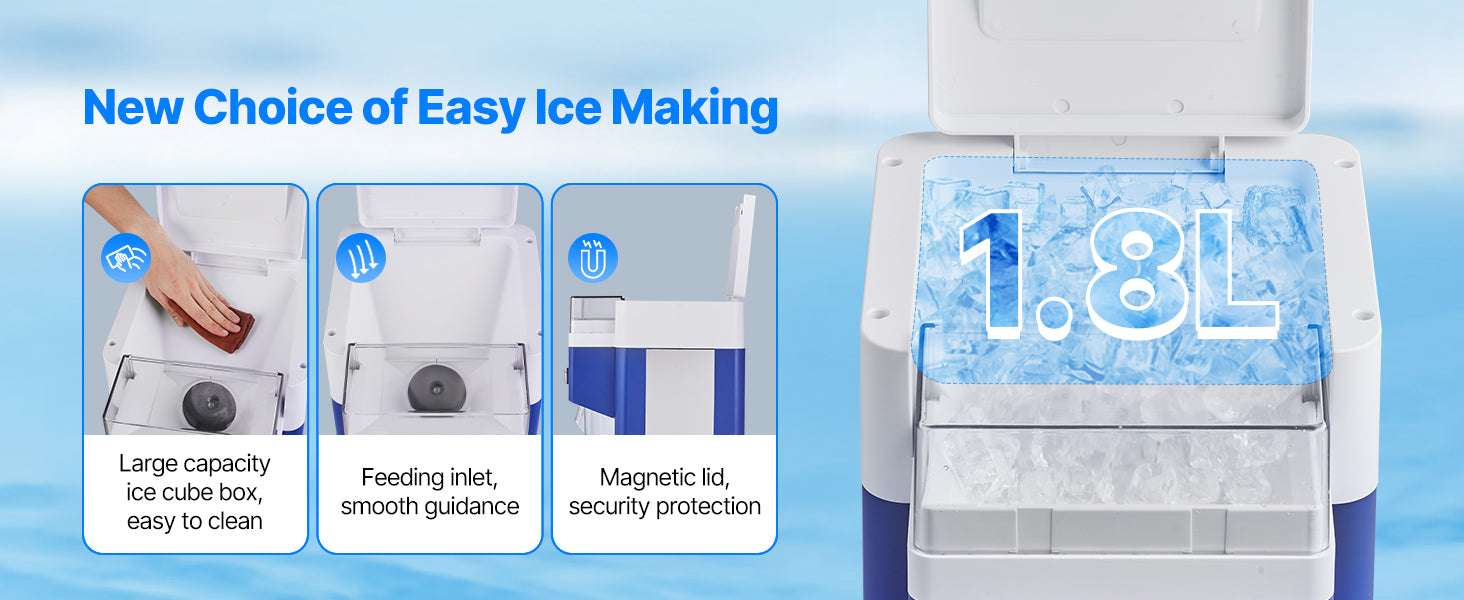 1.8L Electric Ice Shaver Machine with Stainless Steel Blades-White 1.8L / United States