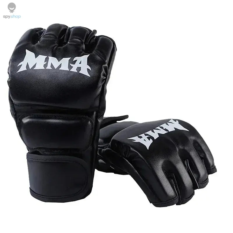 1 Pair Of Pu Boxing Gloves Mma Gloves Half Finger Sandbag Taekwondo Muay Thai Gloves Professional Boxing Training Equipment 