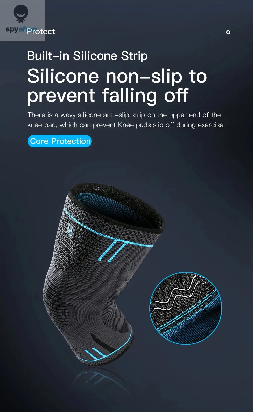 1 Pcs Compression Knee Support Sleeve Elastic Breathable Knee Pads Brace Springs Gym Sports Protector Basketball Volleyball Run Spy-shop.com