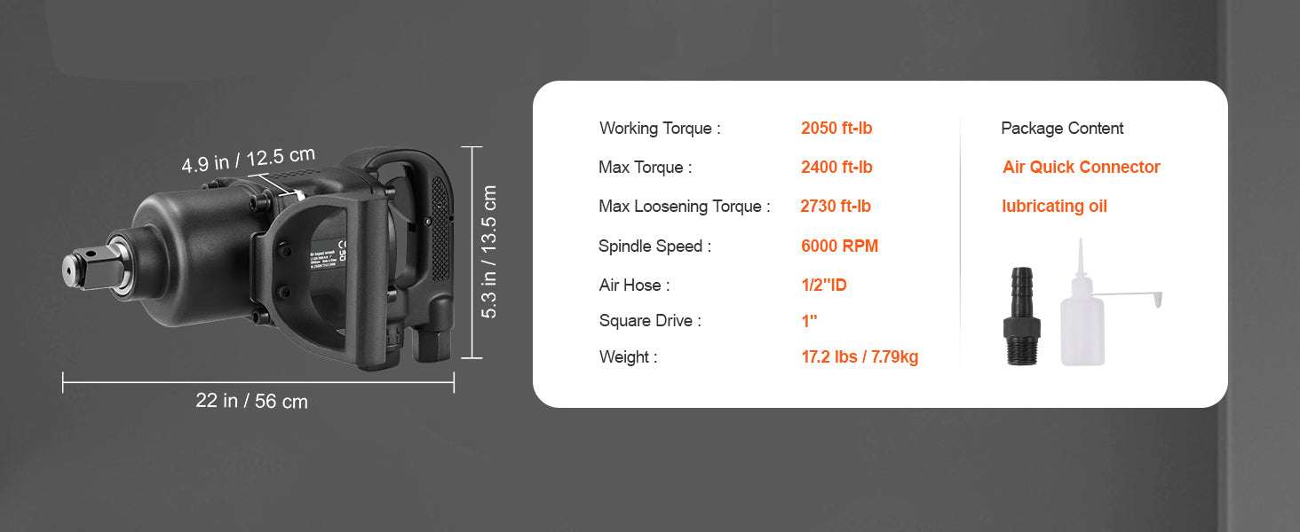1" Air Impact Wrench 2730 ft-lbs Heavy Duty Pneumatic Gun-United States