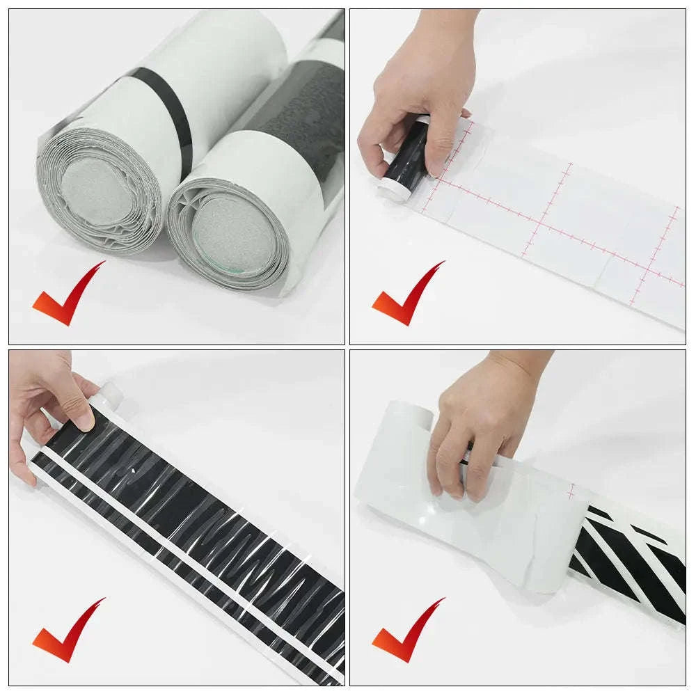 1 Pair 4x4 Off Road Side Body Sticker Decals-Glossy Black / 150x16cm