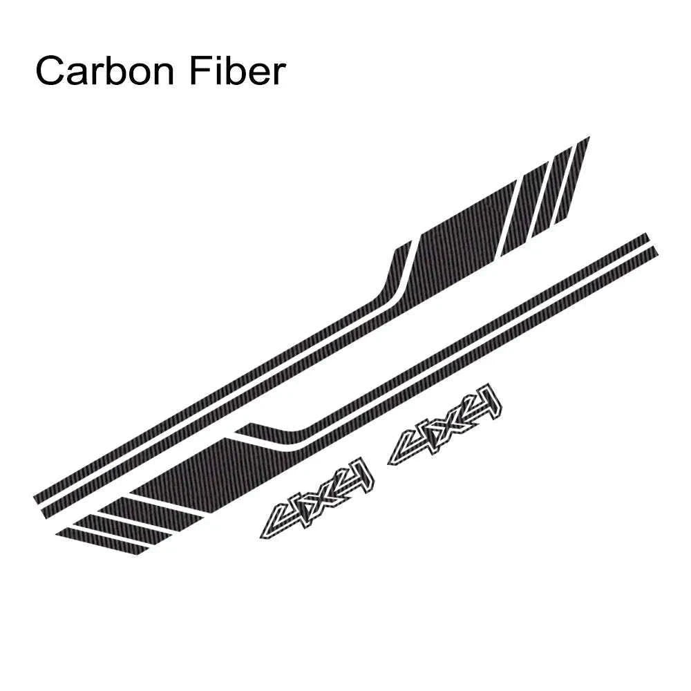 1 Pair 4x4 Off Road Side Body Sticker Decals-Glossy Black / 150x16cm