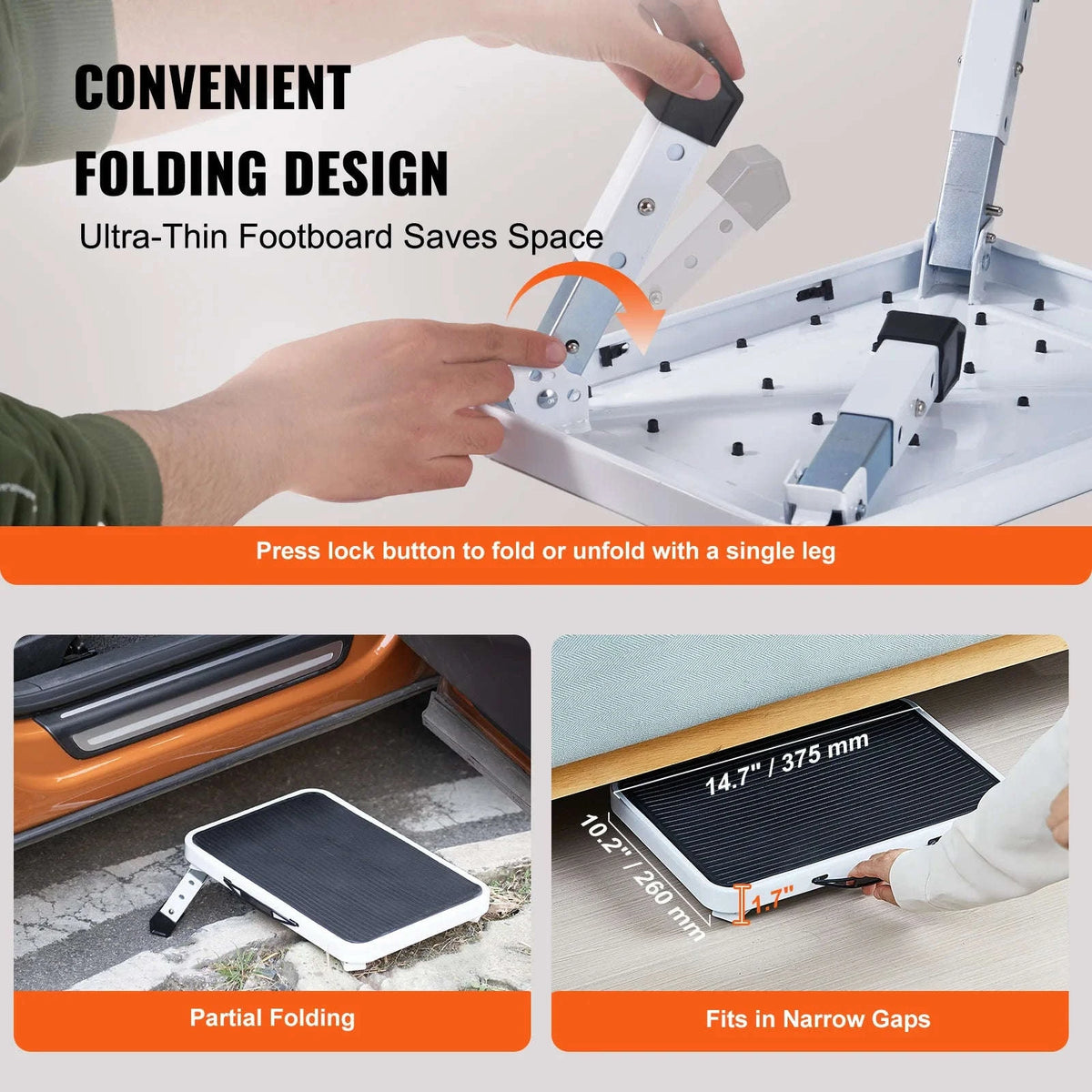 1-Step Adjustable Folding Stool 330 lb Capacity-two step / spain