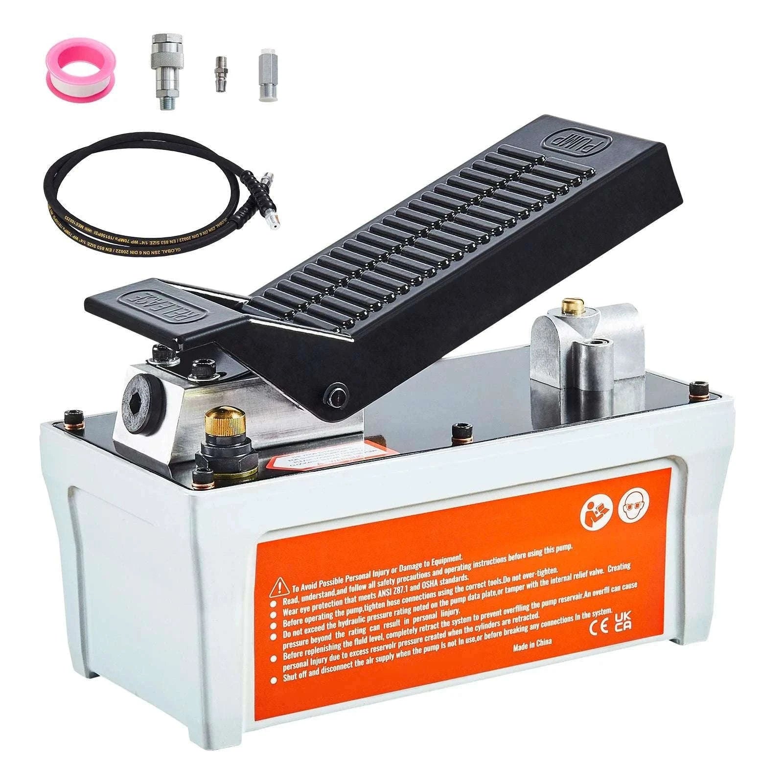 10,000 PSI Air Hydraulic Foot Pump with 1.6L Reservoir-Orange / EU / france