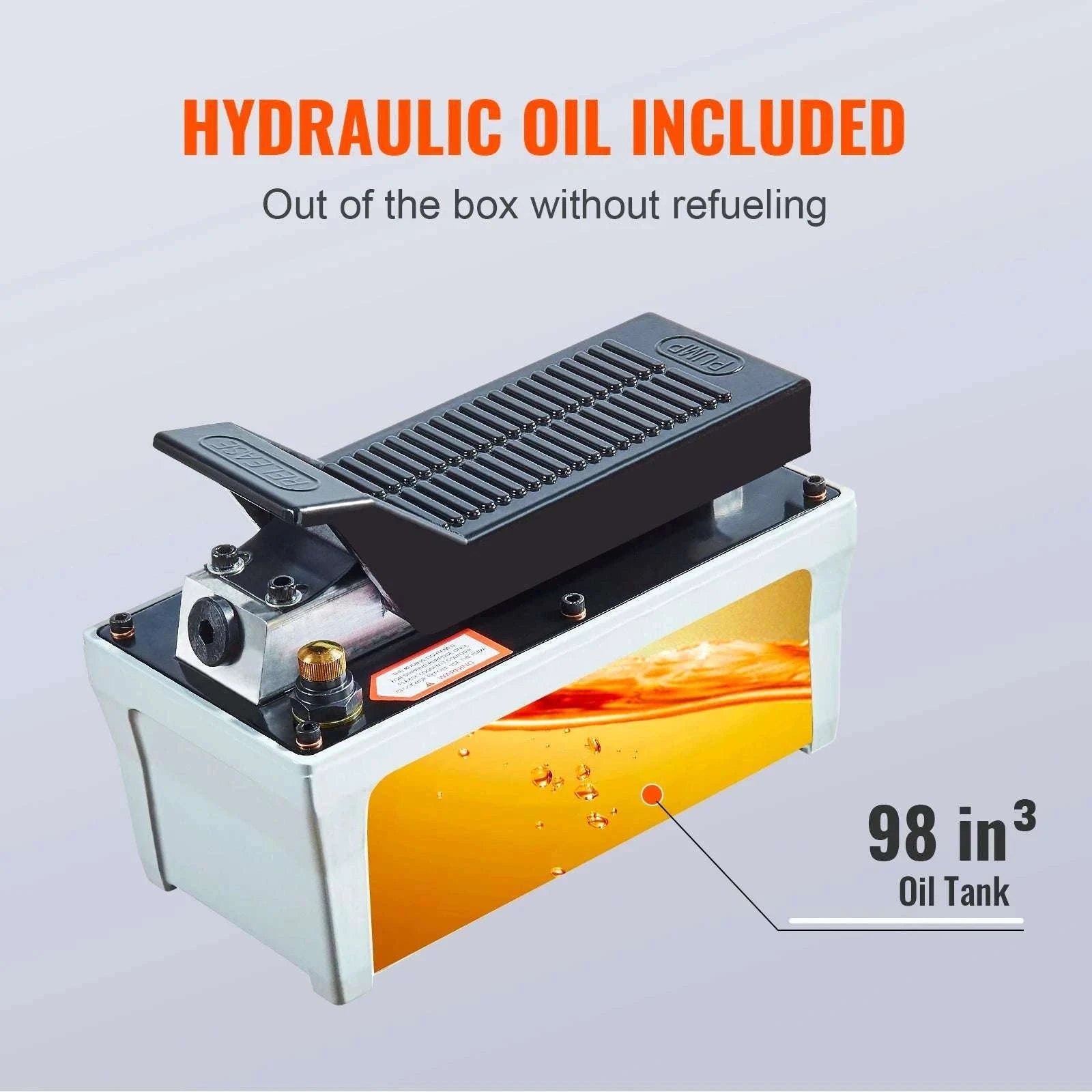 10,000 PSI Air Hydraulic Foot Pump with 1.6L Reservoir-Orange / EU / france