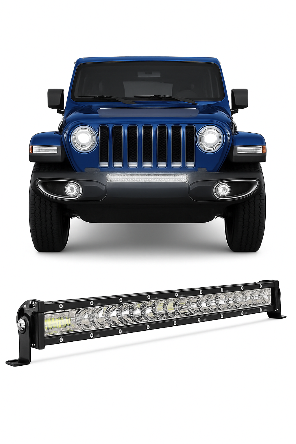 Barra de Luz LED de 10" e 20" Polegadas para Todo-o-Terreno, Feixe de Luz Branco e Amarelo, Spot e Flood, Barra de Luz de Trabalho LED para Carro, ATV, Camioneta, SUV, UTV, Luz de Nevoeiro para Condução