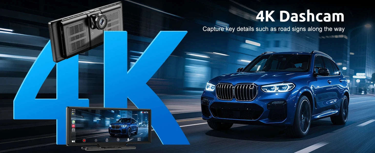 10.26" 4K Dash Cam Car Stereo with Wireless CarPlay-1026SCP Carplay / United States