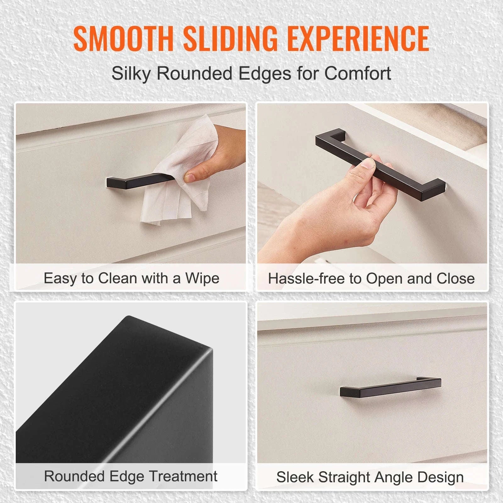 10/30 Pack Stainless Steel Cabinet Pulls Matte Black-10pcs 96mm Quadrate / United States