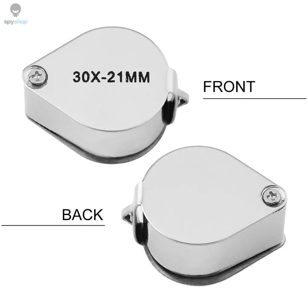 10-30X Pocket Loupe Magnifier Jewelry Magnifying Glass Foldable Diamond Lupa Triplet Jewelers Eye Glass Tool Reading Magnifier Spy-shop.com