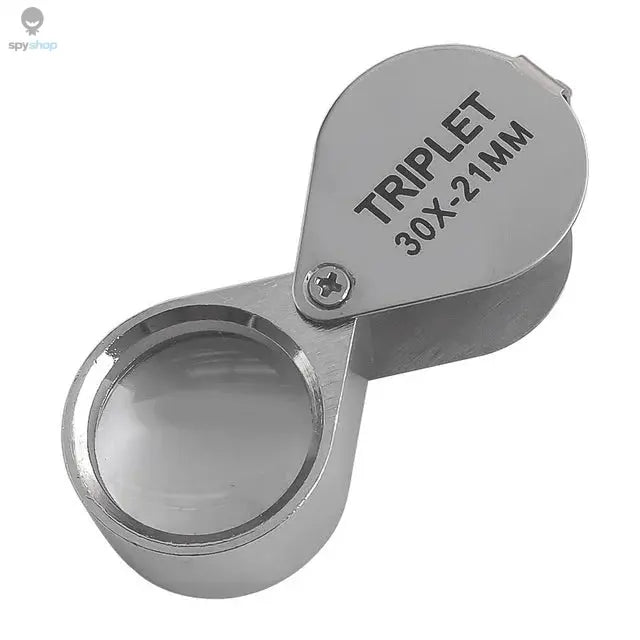10-30X Pocket Loupe Magnifier Jewelry Magnifying Glass Foldable Diamond Lupa Triplet Jewelers Eye Glass Tool Reading Magnifier Spy-shop.com