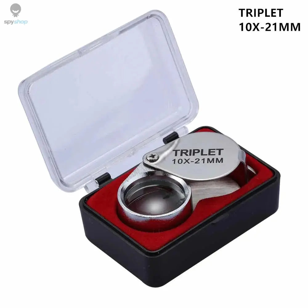 10-30X Pocket Loupe Magnifier Jewelry Magnifying Glass Foldable Diamond Lupa Triplet Jewelers Eye Glass Tool Reading Magnifier Spy-shop.com