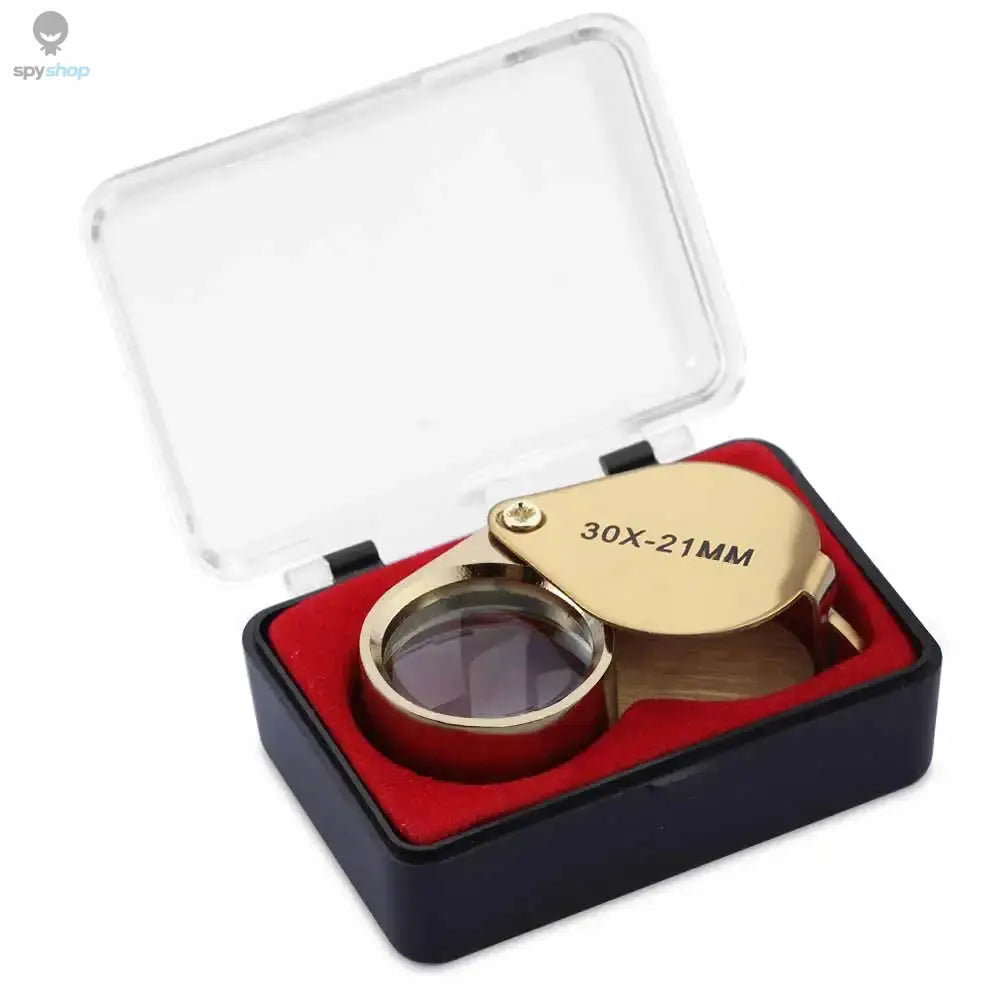 10-30X Pocket Loupe Magnifier Jewelry Magnifying Glass Foldable Diamond Lupa Triplet Jewelers Eye Glass Tool Reading Magnifier Spy-shop.com