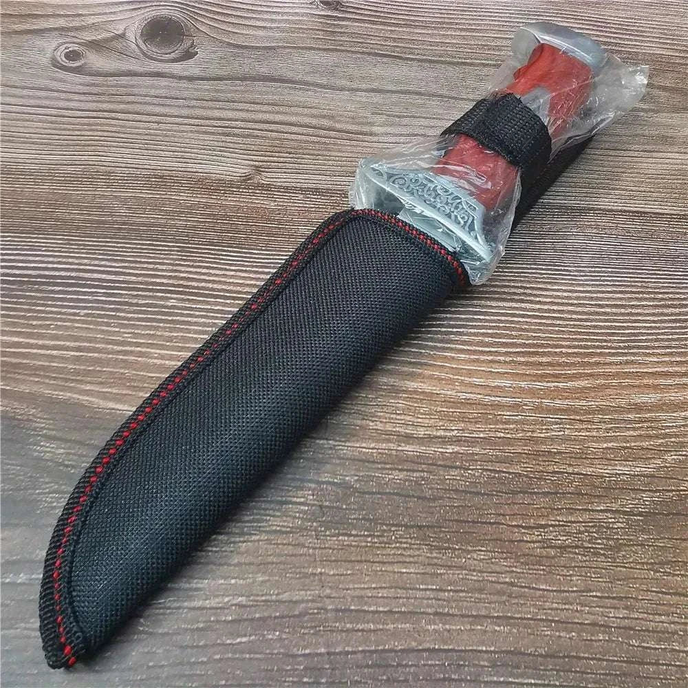 10.4" Fixed Blade Outdoor Knife with 9Cr18MoV Steel & Sheath-United States / Brown