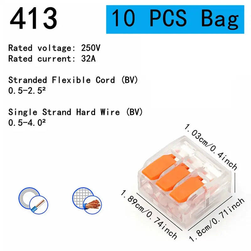 10-75 Pcs Orange Universal Type Quick Plug-in Terminals,Electrical Equipment Connectors,Wire Connector Terminals,250V/32A Spy-shop.com