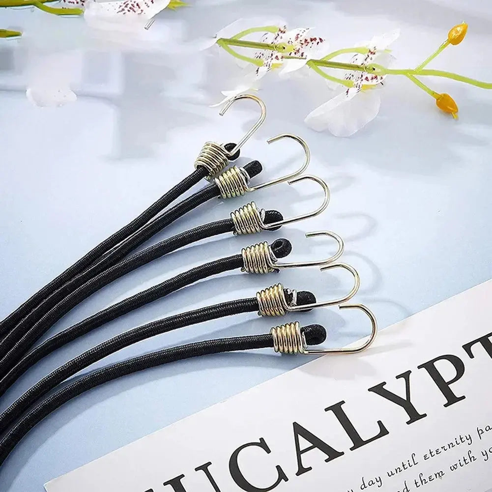 10 Pcs Heavy Duty Elastic Bungee Cords With Carabiner Luggage Cord 30cm Luggage Packing Ropes Camping Accessories 