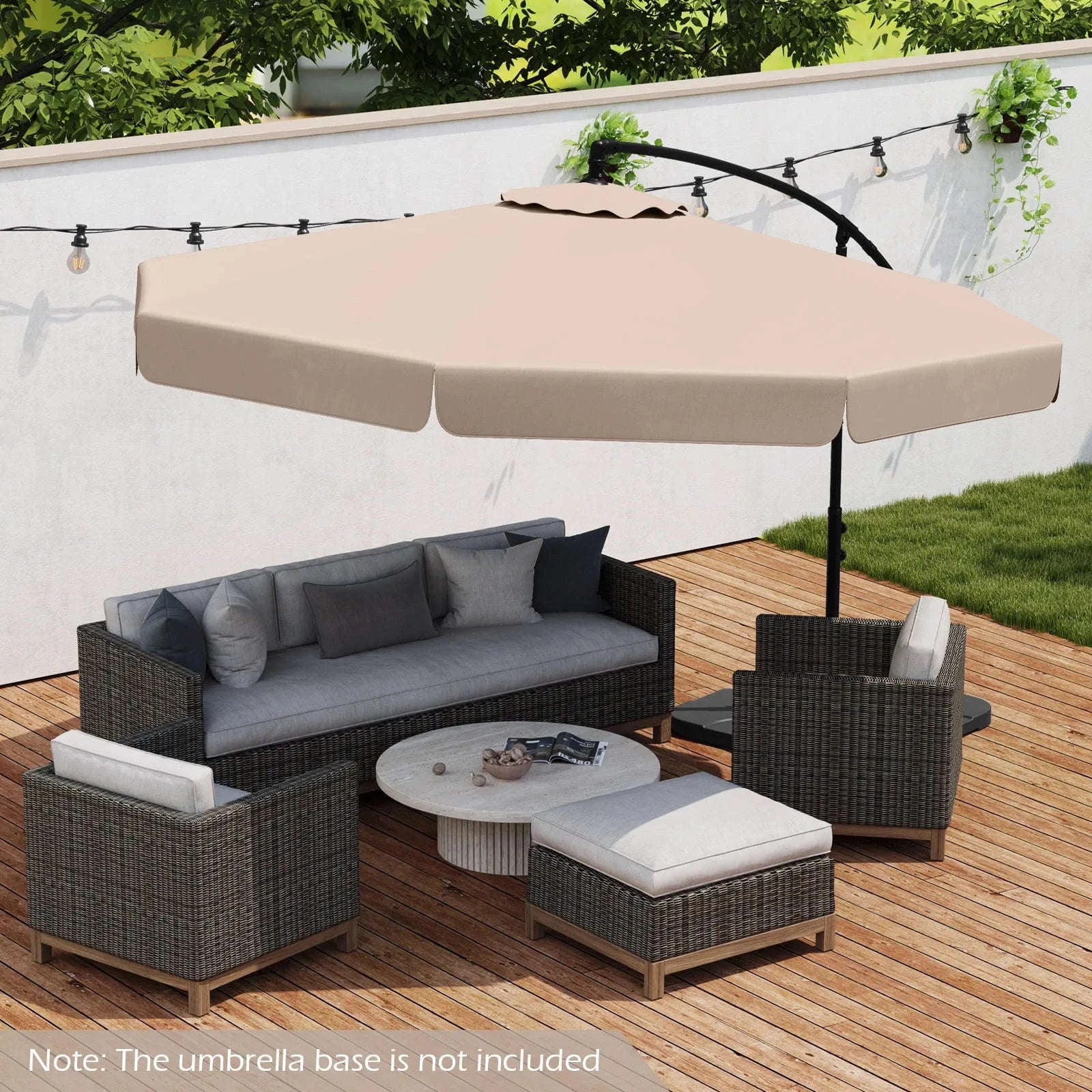 10 ft Offset Hanging Patio Umbrella with Cover-United States / Turquoise