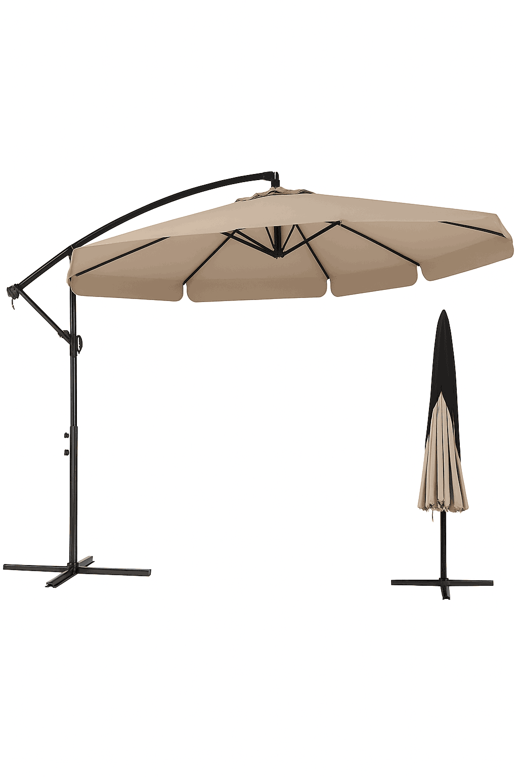 10 ft Offset Hanging Patio Umbrella with Cover-United States / Turquoise