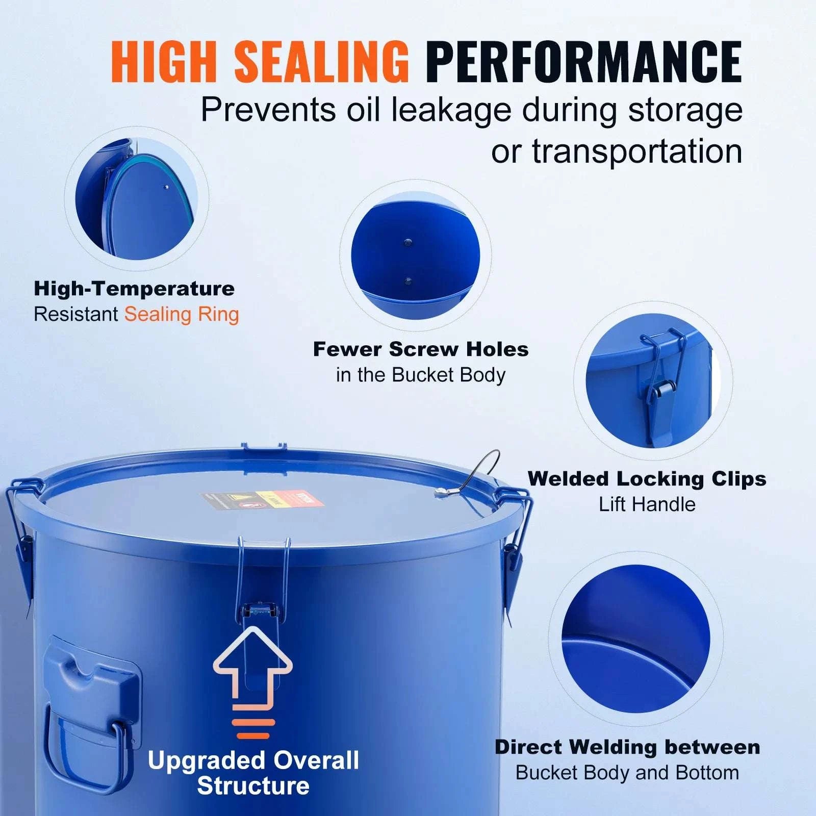 10 Gallon Fryer Grease Bucket with Filter Bag and Locking Lid-carbon steel / United States